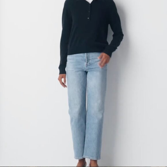 Denim Forum Aristzia The Arlo High Rise Straight Jean Ankle | Light Wash | 28L - Picture 1 of 12